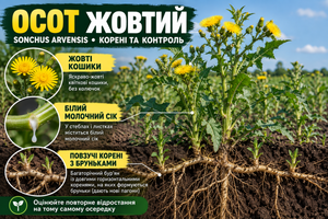 Осот жовтий (Sonchus arvensis): як розпізнати, контролювати в посівах і послабити корені на стерні фото