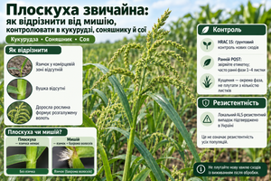 Плоскуха звичайна: як відрізнити від мишію, контролювати в кукурудзі, соняшнику й сої фото