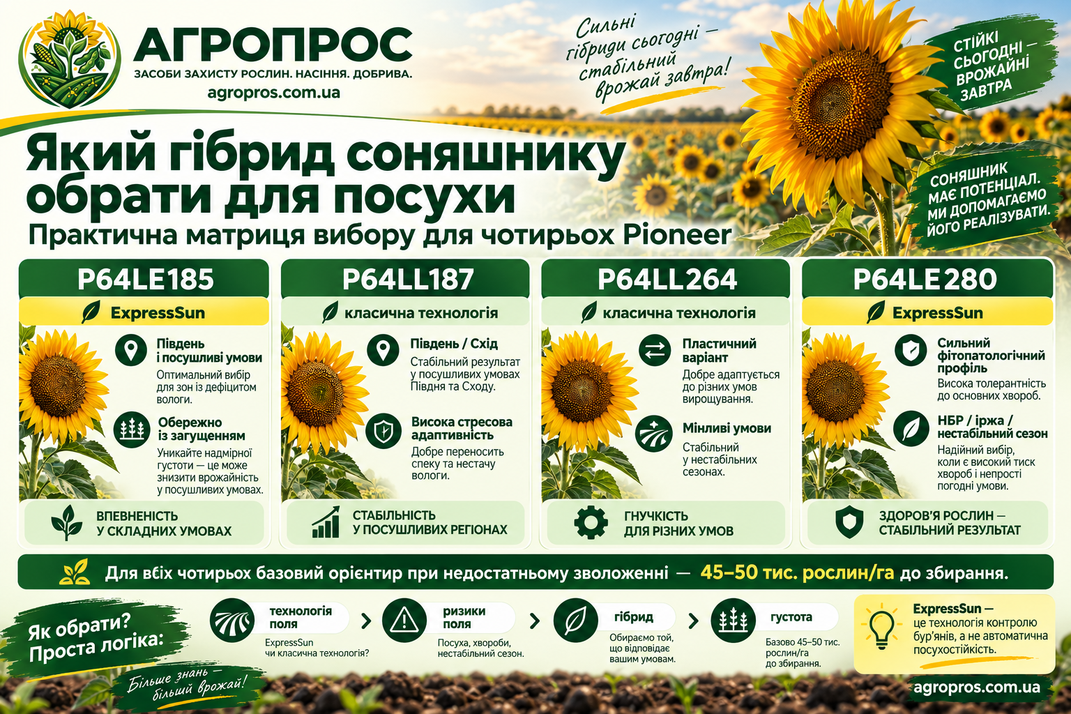 Який гібрид соняшнику обрати для посухи