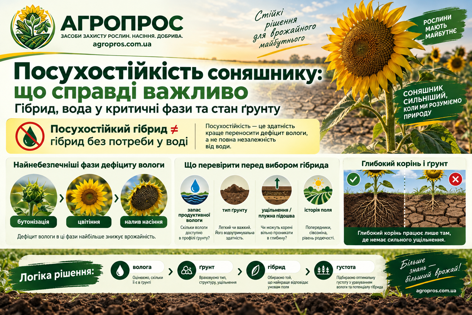 Посухостійкість соняшнику що справді важливо