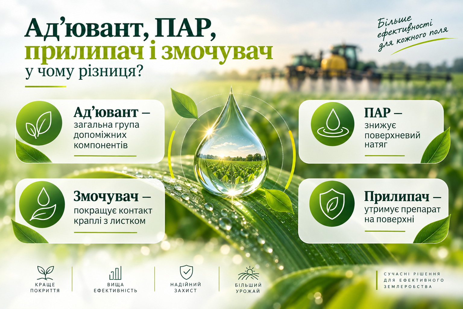 Різниця між ад’ювантом, ПАР, змочувачем і прилипачем