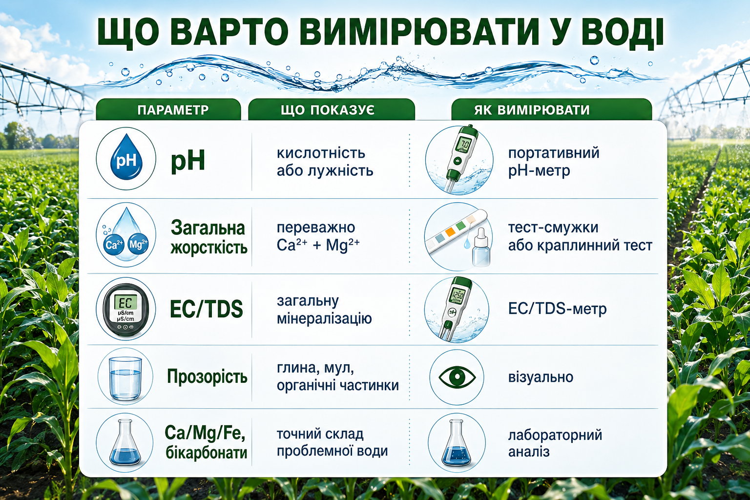 Що вимірювати у воді перед внесенням гліфосату