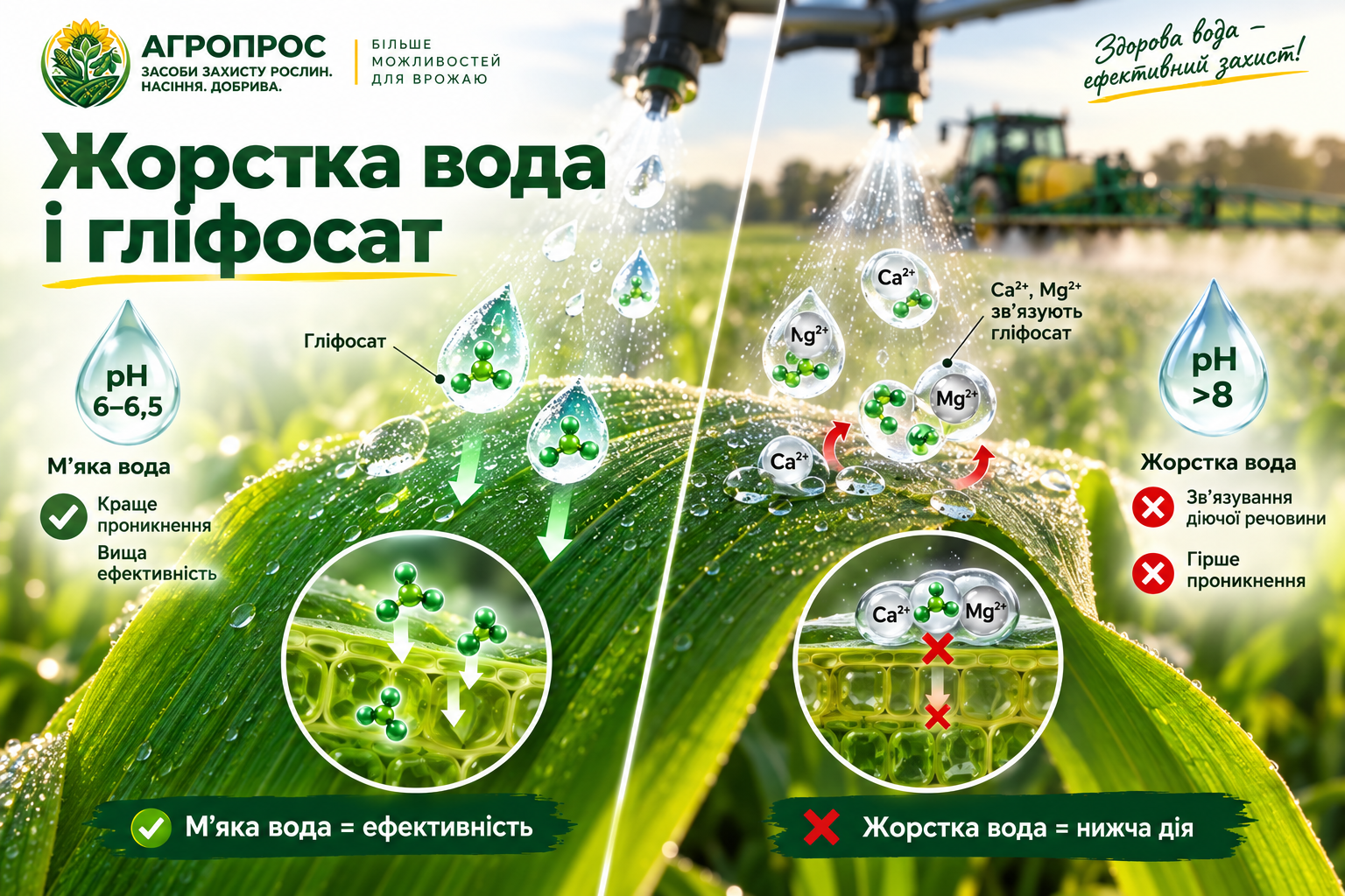 Жорстка вода і гліфосат